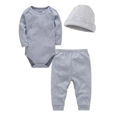 Ensemble Bébé 3 Pièces Coton Bio - Barbotteuse + Pantalon + Chapeau