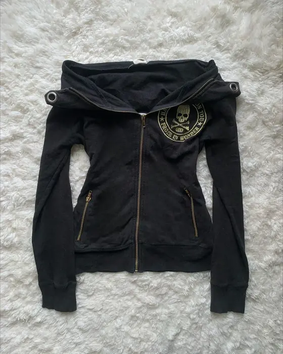 Image de Sweat à Capuche Gothique Y2K Translucide