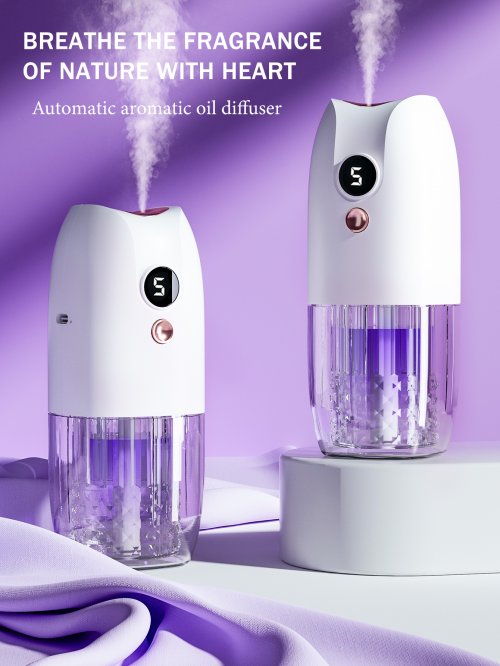 Image of Natural Essential Oil Aroma Diffuser with Rechargeable Portable Design for Home, Car, Living Room, and Bathroom – Timer & Mist Control