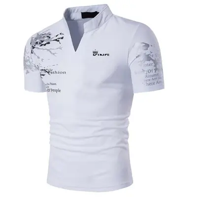Image de Polo Homme Graphique Col V - Style Streetwear