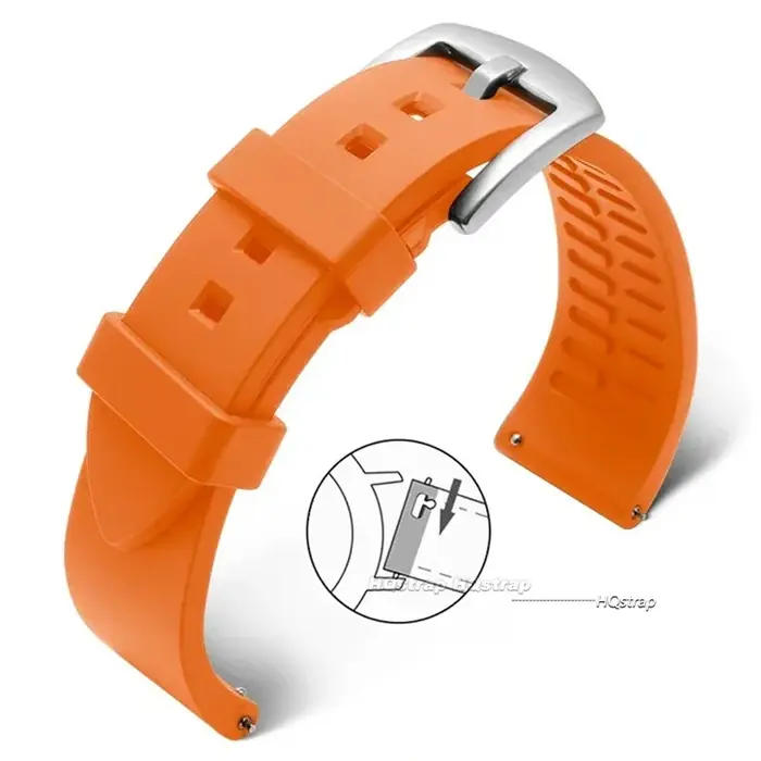 Image de Bracelet Montre Sport Silicone 18-24mm - Noir, Vert, Orange, Bleu