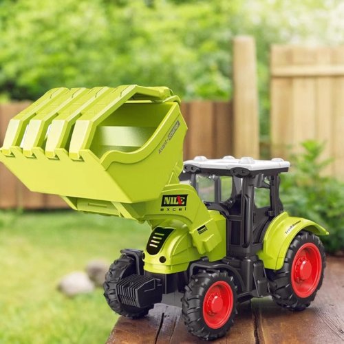 Afbeelding van Realistische Boerderij Tractor Speelgoed met Pull-Back Functie – Educatief Oogstvoertuig Model voor Jongens en Kleuters