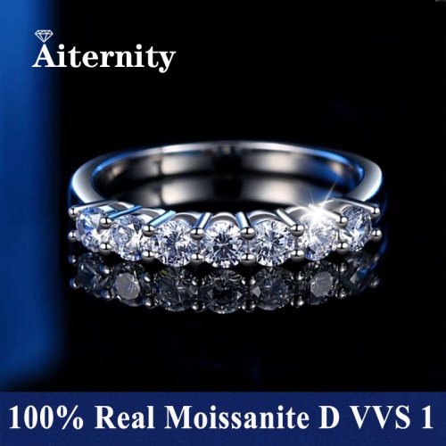 Afbeelding van Elegante Moissaniet Ring met Diamantlook en 925 Sterling Zilveren Band – Perfecte Bruiloftsring voor Vrouwen
