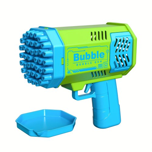 Immagine di Macchina per bolle elettrica a 40 fori Pistola per bolle di luce spaziale automatica portatile Giocattoli da battaglia all'aperto per bambini senza bolle d'acqua
