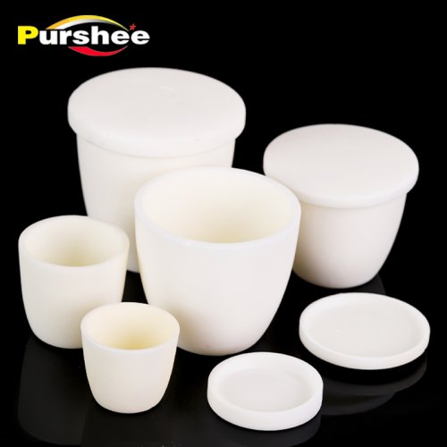 Afbeelding van Aluminiumoxide Smeltkroes met Deksel - Hoge Kwaliteit Korundkroes