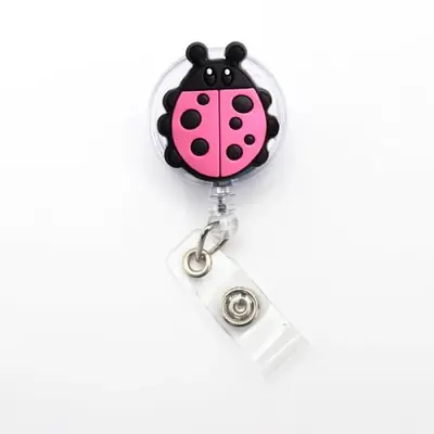 Image de Badge Rétractable Mignon Panda & Coccinelle - 60 cm Silicone