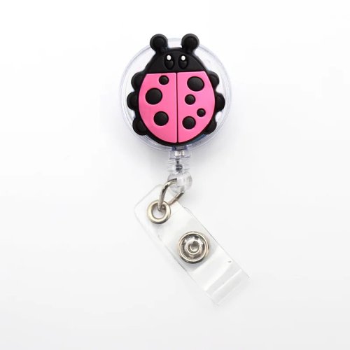 Image de Badge Rétractable Mignon Panda & Coccinelle - 60 cm Silicone