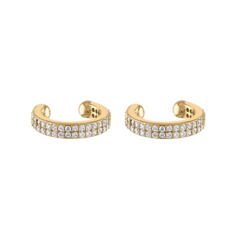 Immagine di CRMYA Lusso Oro Argento Riempito Orecchino A Clip Per Le Donne Pieno CZ Zircone Grande Cerchio Polsi...