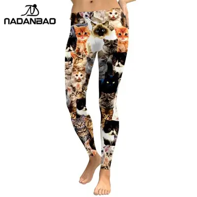 Image de Leggings Femme Chat Holographique - Style Fitness & Streetwear