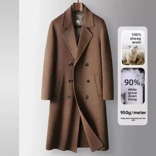 Image de Manteau Homme en Laine 100% - Double Boutonnage & Duvet d'Oie