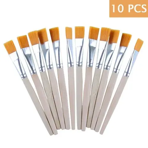 Image de Pinceaux de Peinture 10 Pièces - Idéal pour Artistes et Élèves