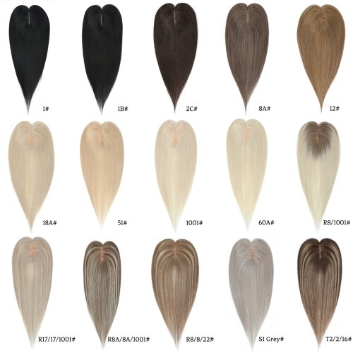 Bild von Echthaar Haarteil Glatt 7-11 cm – Maschinell Gefertigtes Skin Toupet mit Breitem Haarteilbereich für Damen, Schwereloses Design für Natürliches Aussehen