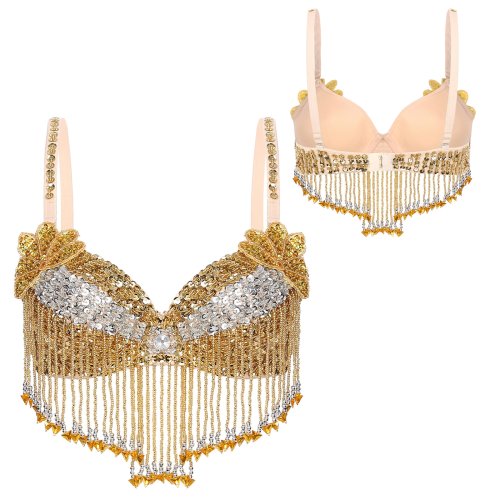 Immagine di Top Scintillante con Paillettes per Danza del Ventre