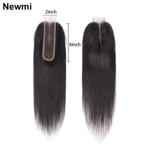 Image de Fermeture Dentelle 2x6 Cheveux Humains Raides Naturels