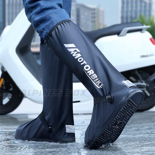 Imagen de Cubiertas para Zapatos de Lluvia de Tubo Alto Impermeables y Reutilizables para Motocicleta, Ciclismo y Bicicleta – Protección Total contra el Agua y el Barro