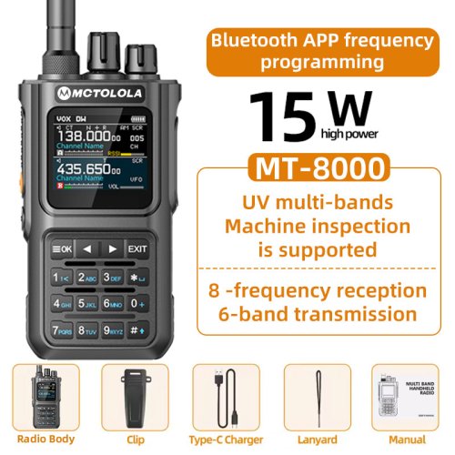 Image of MOTOLOLA walkie talkie 15W multi band Bluetooth Programming Noise Reduction  AM FM amateur radio  Camping walkie talkie