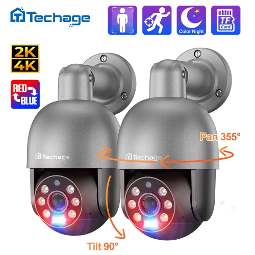 Image of Techage 5MP 8MP 4K PTZ PoE Security Camera with AI Smart Detection and Night Vision