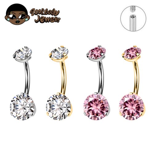 Immagine di Anelli per Ombelico in Titanio ASTM F136, Banana Bend, 8mm, 10mm, 12mm, 14mm – Anelli per Pancia con Balanciere, Piercing Sexy e Stiloso per Donna