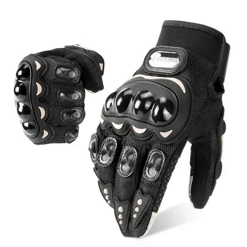 Image de Gants Moto Imperméables en Cuir de Chèvre - Respirants & 4 Saisons
