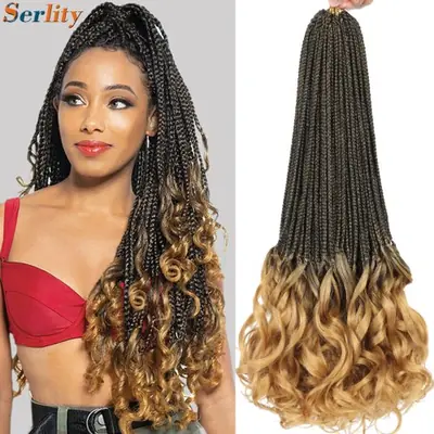 Image de Tresses Crochet Blondes Ombre Bug Ginger - Pré-Bouclées 18-24 pouces