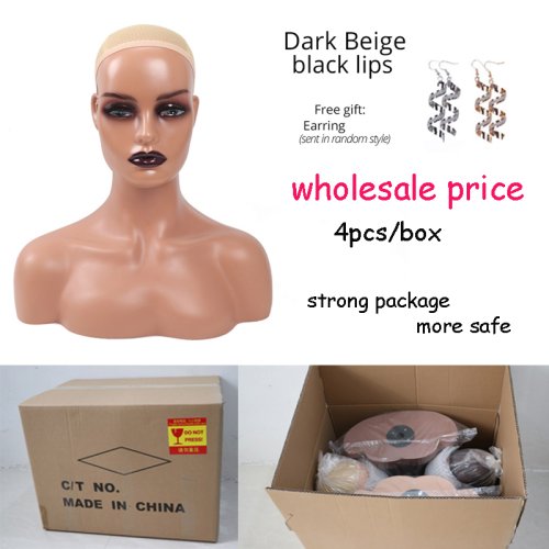 Image de Tête de Mannequin Réaliste avec Épaules - Modèle pour Perruques Africaines