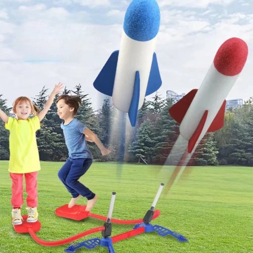 Outdoor Air-Powered Rocket Launcher for Kids – Fun Foot Pump Rocket Toy with Soaring Rockets, Ideal for Backyard Games and Active Play