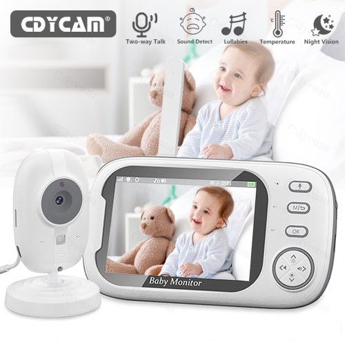 Image of CDYCAM 3.5-Inch Wireless Video Baby Monitor with Night Vision, Temperature Sensor, and Two-Way Audio for Peace of Mind Parenting