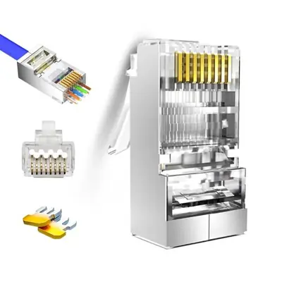 Image de Connecteur RJ45 Blindé Cat6 - 50 Unités Or