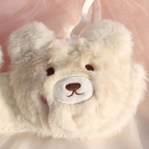 Imagen de Lencería de estilo japonés de oso suave y lindo para mujer, sujetador de niña cómodo y adorable de felpa de dibujos animados de otoño e invierno