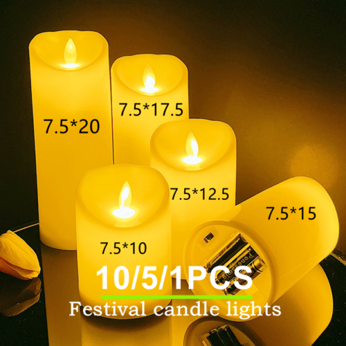 Imagen de Velas LED sin llama, luz parpadeante, vela sin llama para decoración navideña, boda, suministro para fiesta de cumpleaños, venta al por mayor, 10 ~ 1 Uds.