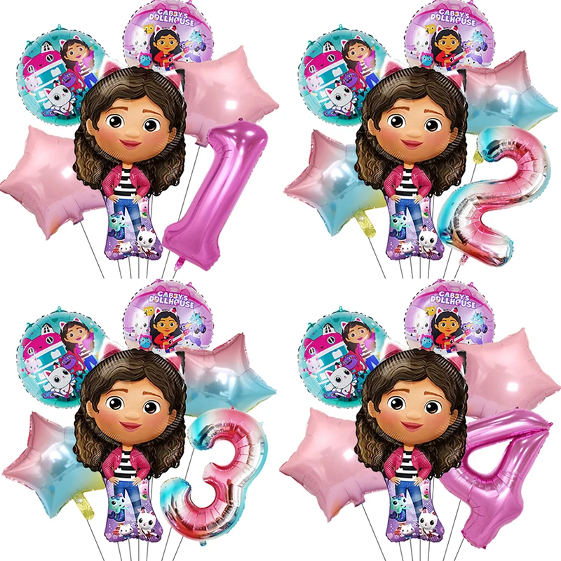 Image of Gabby Dollhouse Cat Cartoon Balloon – Adorable Party Decoration for Girls' Birthday Parties, Baby Showers, and Children's Celebrations