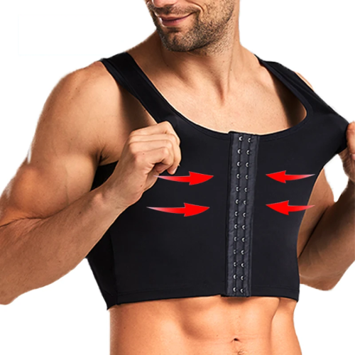 Afbeelding van Natuurlijke Borstcompressie Vest voor Heren – Zweetbestendige Body Shaper met Ondersteunende Riemen voor Correcte Houding en Comfortabel Ondergoed