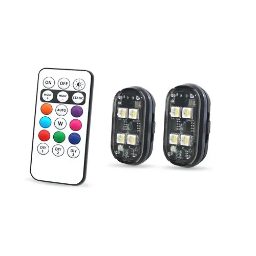 Image de Lumières LED Stroboscopiques Sans Fil pour Voiture - 8 Couleurs
