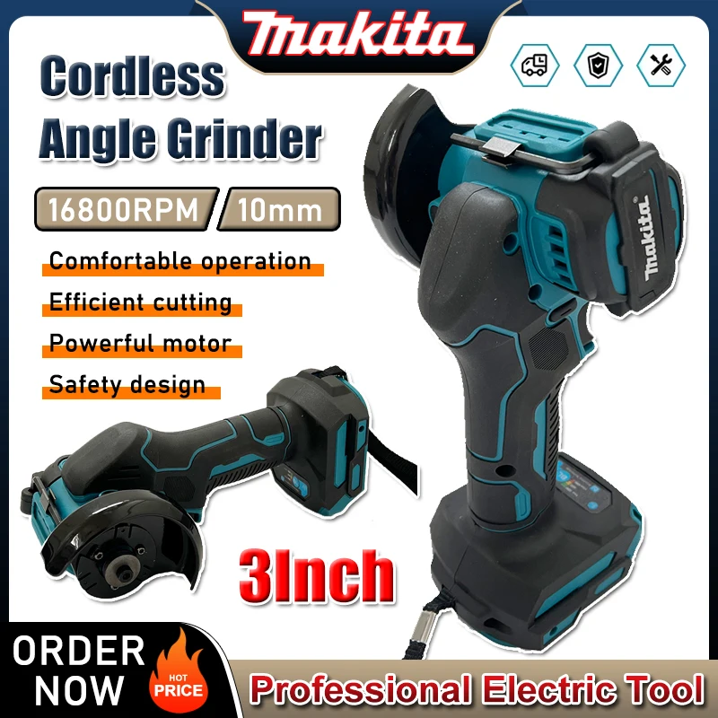 Bild von Makita 3-Zoll Kabelloser Winkelschleifer – Leistungsstarker Akku-Winkelschleifer für präzises Schleifen, Schneiden und Polieren im Handwerk und Industrie