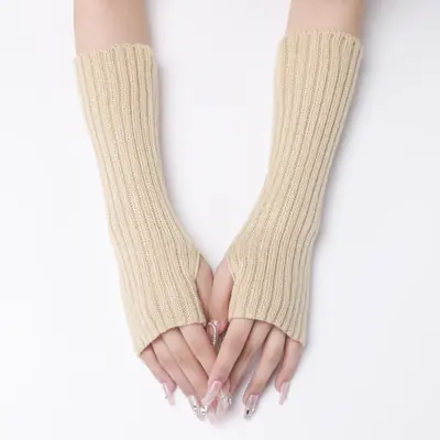Image de Gants Longs Sans Doigts Chauds pour Femmes - Automne/Hiver