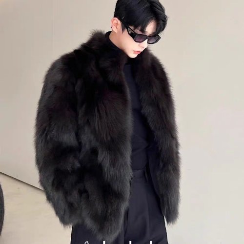 Immagine di Imitazione della pelliccia Addensato Uomo Cappotto di pelliccia di volpe sintetica Cappotto caldo ma...