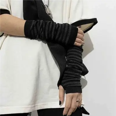 Image de Gants Sans Doigts Longs Punk - Style Hip Hop & Chaleur Hivernale