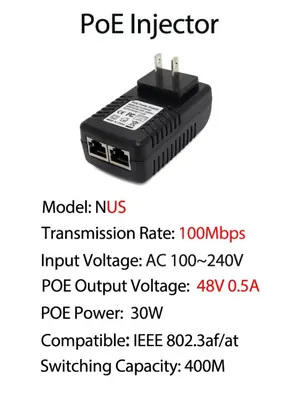 Image de Injecteur PoE Gigabit 48V - Alimentation Ethernet Passive