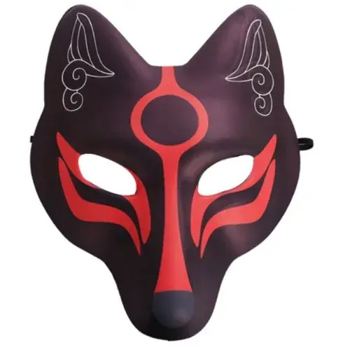 Image de Masque Kitsune en Cuir PU - Cosplay Japonais