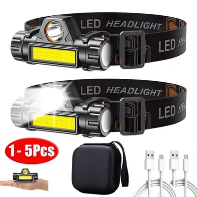 Image de Lampe LED COB Ultra Lumineuse - Torche Frontale Étanche pour Sauna & Pêche