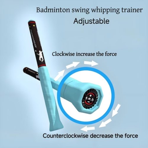 Imagen de Raqueta de Bádminton Simulada con Columpio Látigo: Entrenador de Potencia con Peso Ajustable (25N, 28N, 33N, 38N, 45N, 52N) - Equipo Auxiliar para Entrenamiento de Raqueta