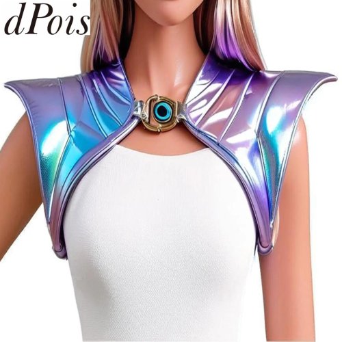 Bild von Gothic Punk Cape – Shiny Metallic Schal für Cosplay & Bühne