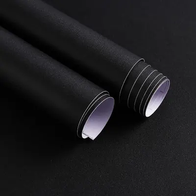 Image de Papier Peint Noir Mat Auto-Adhésif - Décoration Murale Élégante