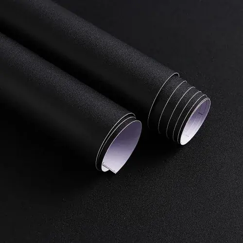Image de Papier Peint Noir Mat Auto-Adhésif - Décoration Murale Élégante