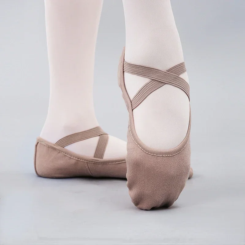 Image of Elastic Cloth Dance Training Adult Women Girl MenCow Suede Shoe Soft Sole Ballet Children's Dancing Shoes Wholesale