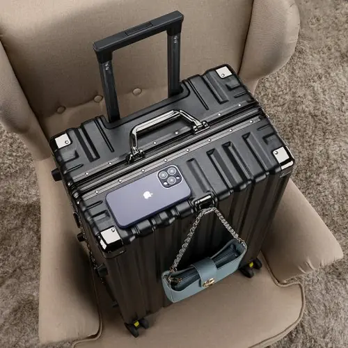 Image de Valise Rigide à Roulettes Grande Capacité - Voyage Élégant & Silencieux