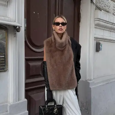 Image de Manteau Court Marron Femme - Élégant & Chaud Hiver