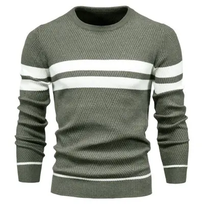 Image de Pull Homme Col Rond Patchwork Automne