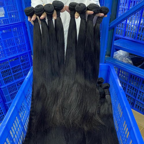 Afbeelding van Echte Braziliaanse Haarextensies 38-40 Inch - Natuurlijk Zwarte Rechte Bundels van Onbewerkt Echt Haar, 100% Geweven, Ruwe Haaruitbreidingen in 3-4 Bundels