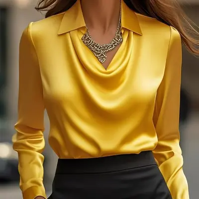 Image de Blouse Imprimée Fleurs Été - Col Pivotant & Ajustement Ample
